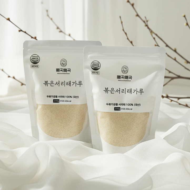 [모닝팜] 국산 100% 쪄서 볶은 서리태가루 200g+200g